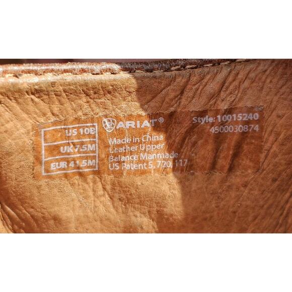 ARIAT Santa Cruz Comfort Clog Brown Caramel Leather Padded Insole US 10 B - Picture 12 of 12